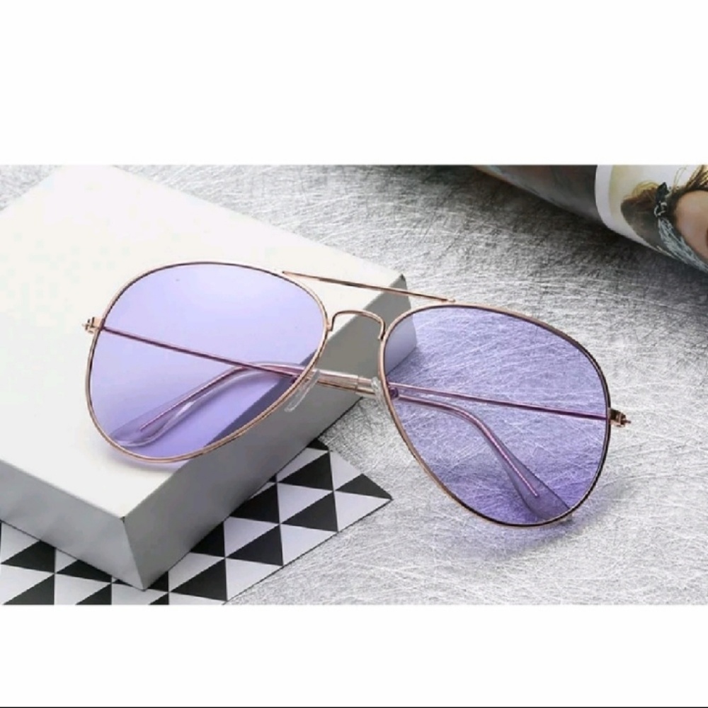 Purple Aviator Sunglasses